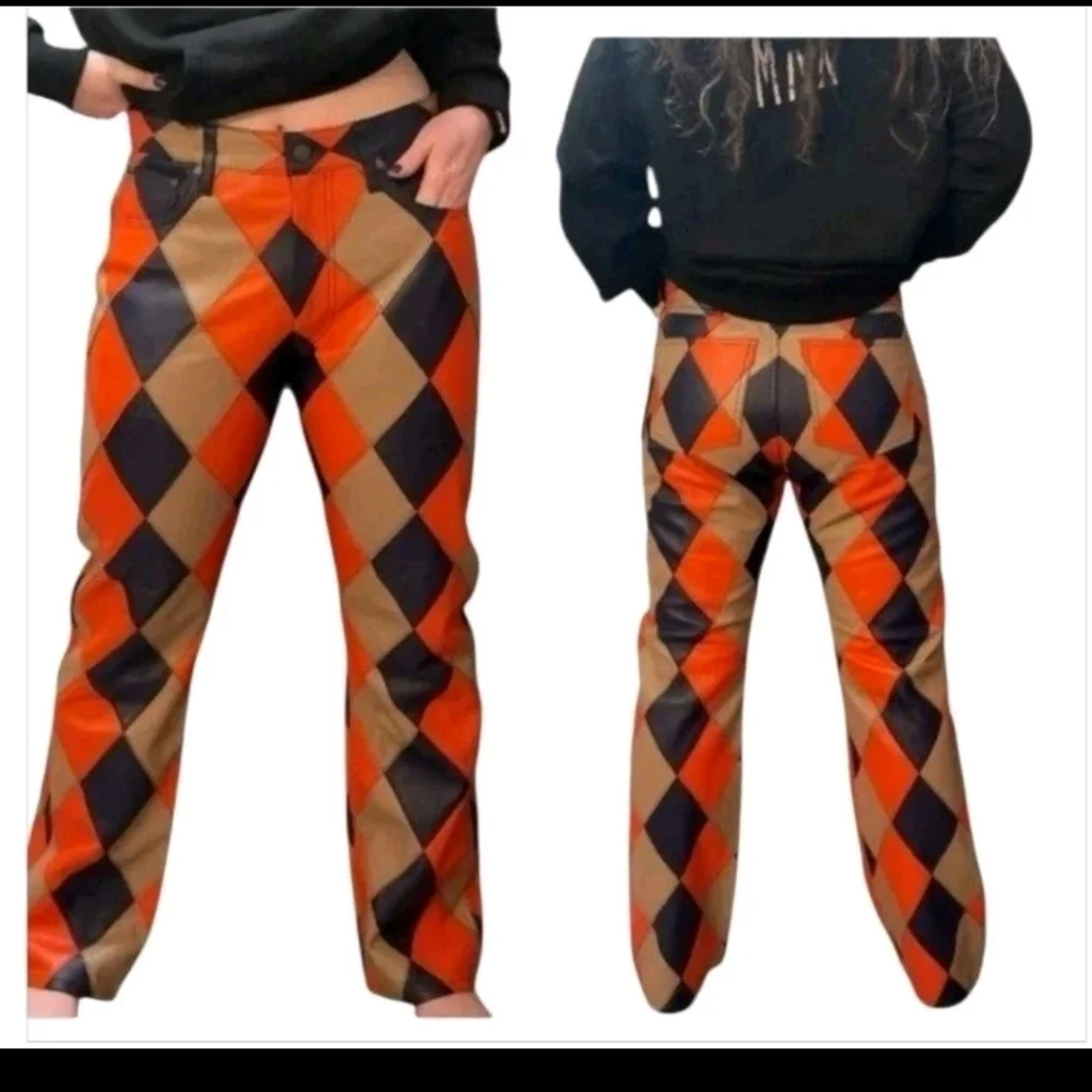 NWT Denim Tears Lamb Leather Jacquard Patchwork Pant L - Picture 2 of 11